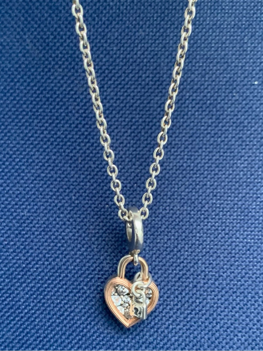 Pandora Sterling Silver Necklace with Charm - Authentic